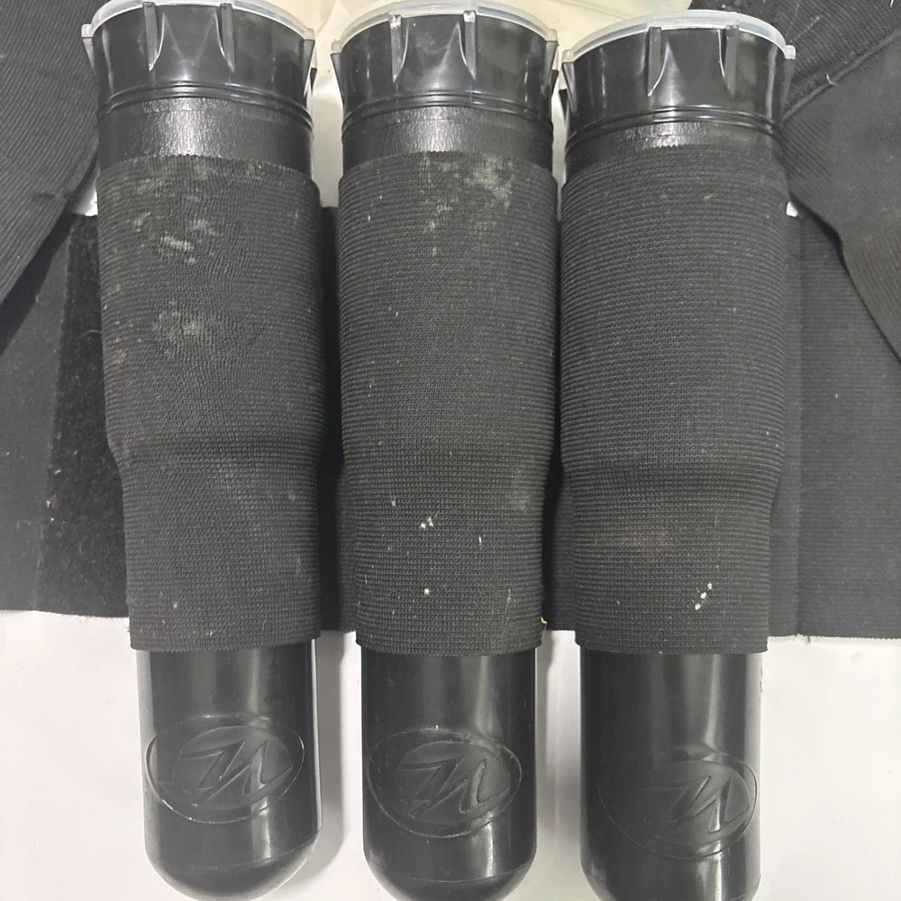 4-Pod Adjustable Vertical Paintball Pod Harness Belt Black With 6 Pods